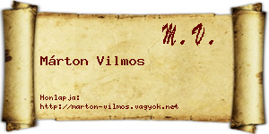 Márton Vilmos névjegykártya