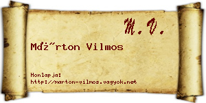 Márton Vilmos névjegykártya
